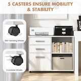 3-Drawer Mobile Lateral File Cabinet Printer Stand