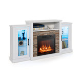 Mueble de TV con chimenea y luces LED de 16 colores para televisores de hasta 65 pulgadas