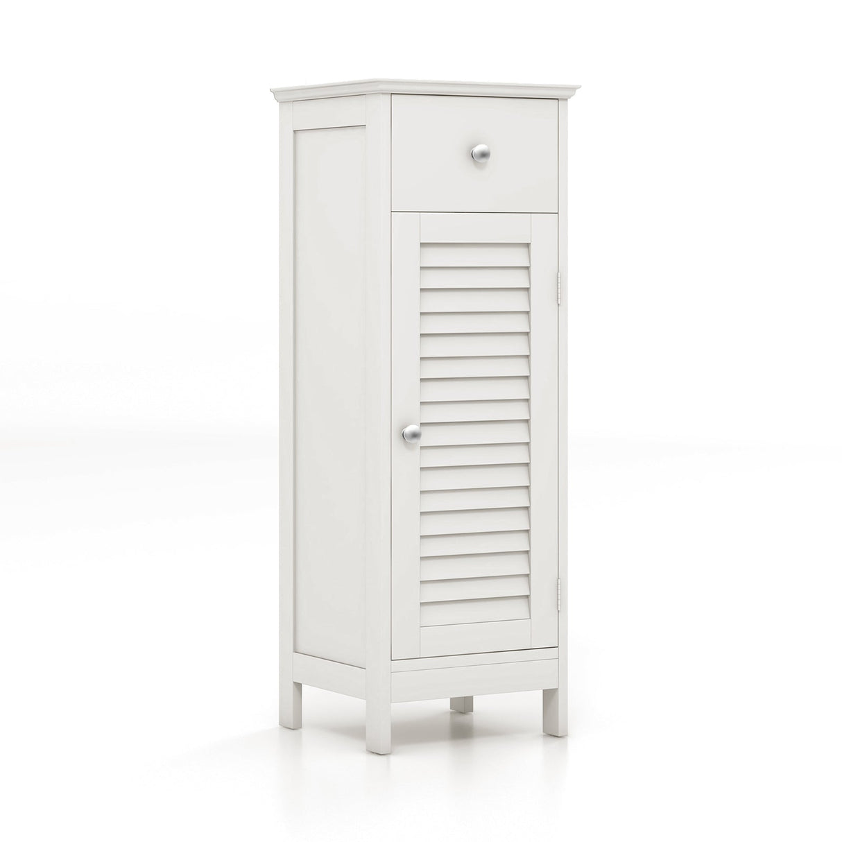 Woodern Bathroom Floor Storage Cabinet with Drawer and Shutter Door