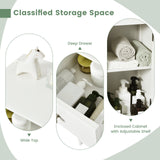 Woodern Bathroom Floor Storage Cabinet with Drawer and Shutter Door