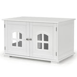Large Wooden Cat Litter Box Enclosure Hidden Cat Washroom with Divider