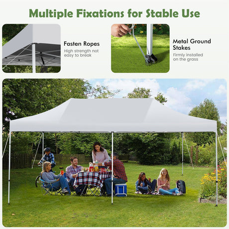 Carpa plegable emergente para patio exterior de 10 x 20 pies - Blanca