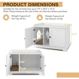 Casa de madera para gatos con rascador y divisor ajustable - Blanca