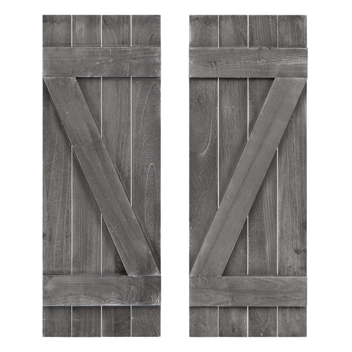 36 x 13 Inch Farmhouse Paulownia Wood Window Shutters Set of 2 for Windows
