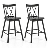 Juego de 2 taburetes de bar Windsor con respaldo ergonómico y reposapiés