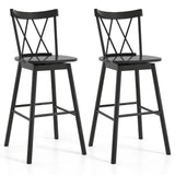 Juego de 2 taburetes de bar Windsor con respaldo ergonómico y reposapiés
