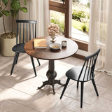 Juego de 2 sillas de comedor Windsor con estructura de madera maciza de caucho - Negro
