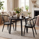 Juego de 4 sillas de comedor Windsor con respaldo de huso - Negras