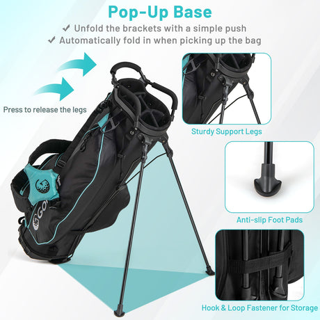 Set completo de palos y bolsa de golf para mujer - Bolsa de golf con soporte - Verde