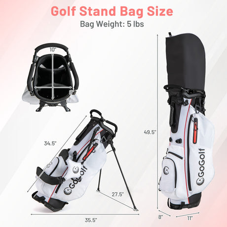 Juego completo de palos de golf y bolsa para mujer con fundas para la cabeza y putter-Rojo