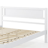 Armazón de cama de madera tamaño Twin/Full/Queen con cabecera y soporte de listones de madera