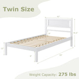 Armazón de cama de madera tamaño Twin/Full/Queen con cabecera y soporte de listones de madera
