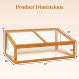 Wood Cold Frame Greenhouse Raised Planter Bed Protection with Transparent Flip-top Roof-Orange