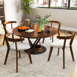 Juego de 2 sillas de comedor de madera con asiento acolchado y respaldo curvo - Nogal