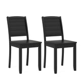 Wood Dining Chair Set of 2 Armless Kitchen Chairs with Rubber Wood Legs