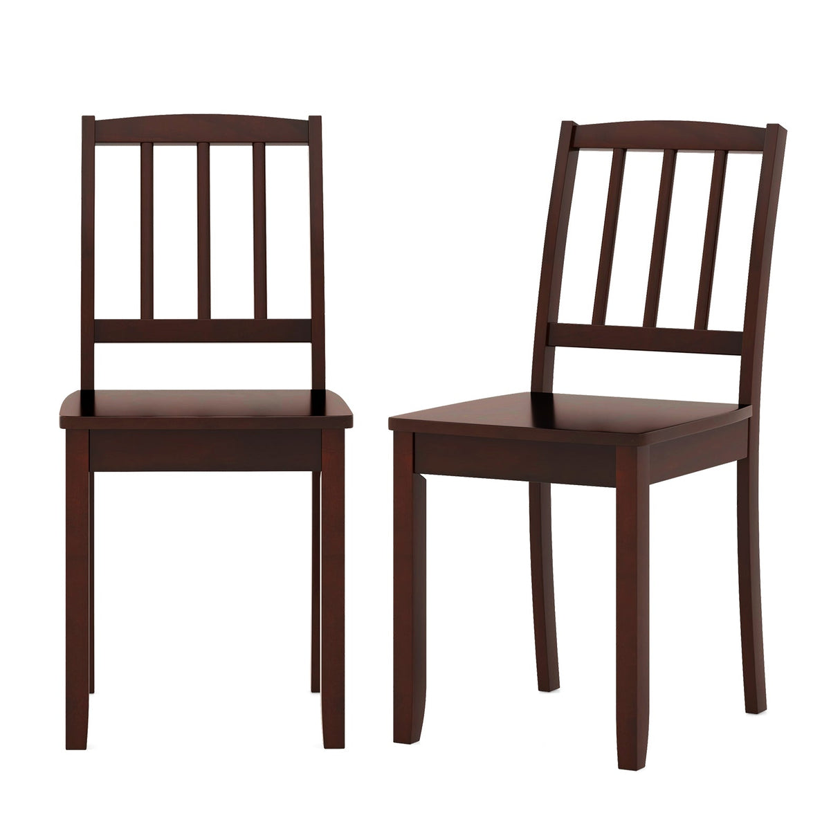 Juego de 2 sillas de comedor de madera con patas de madera de caucho