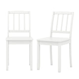 Juego de 2 sillas de comedor de madera con patas de madera de caucho