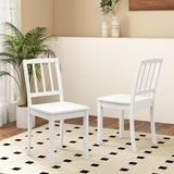 Juego de 2 sillas de comedor de madera con patas de madera de caucho