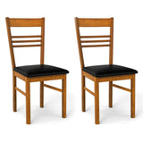 Sillas de comedor de madera, juego de 2, con estructura de madera de caucho