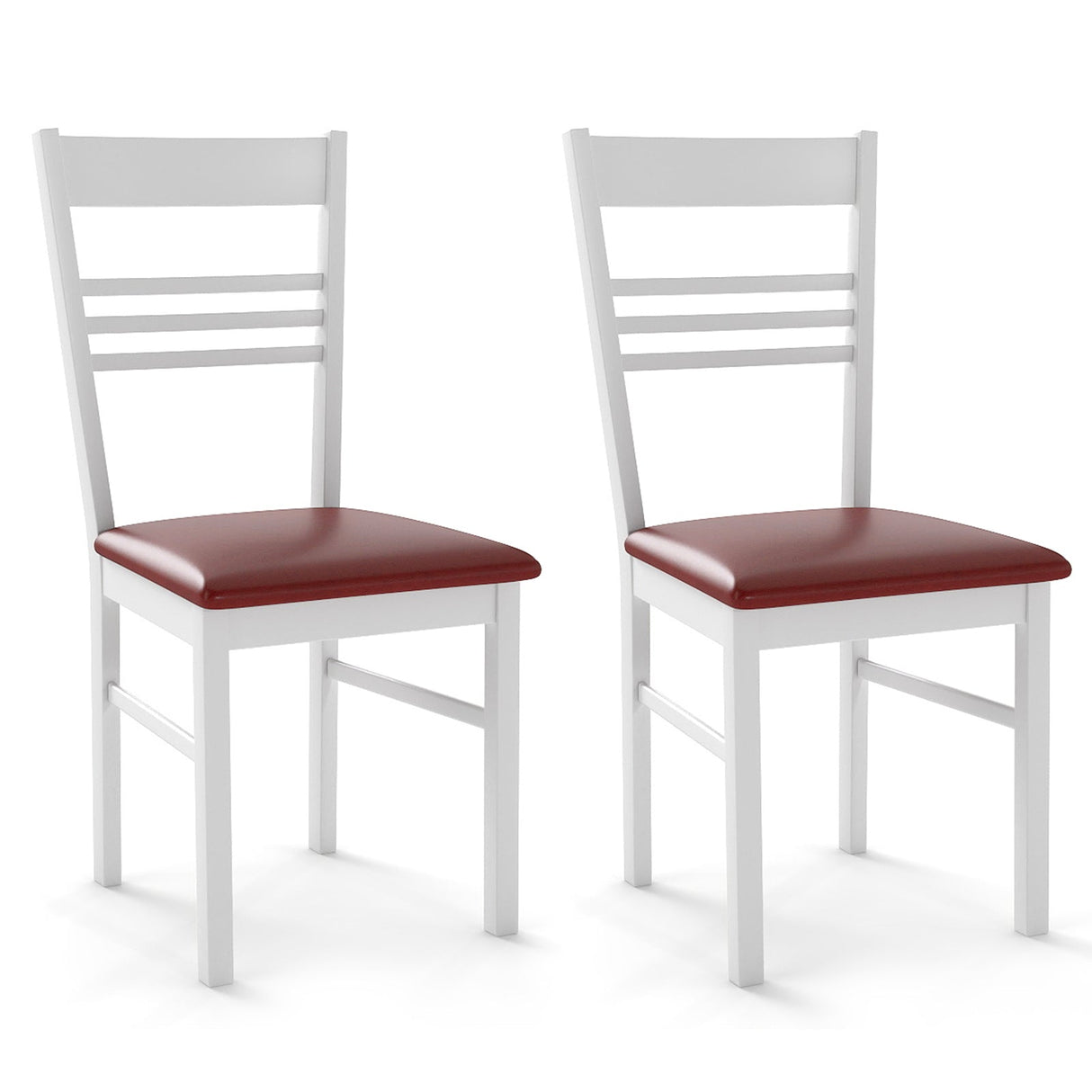 Sillas de comedor de madera, juego de 2, con estructura de madera de caucho