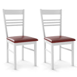 Sillas de comedor de madera, juego de 2, con estructura de madera de caucho