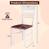 Sillas de comedor de madera, juego de 4 con estructura de madera de caucho
