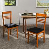 Sillas de comedor de madera, juego de 4 con estructura de madera de caucho