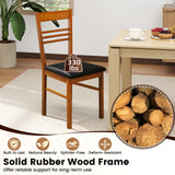 Sillas de comedor de madera, juego de 4 con estructura de madera de caucho