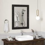 Espejo de pared con marco de madera, espejo de tocador rectangular para sala de estar o recibidor, negro