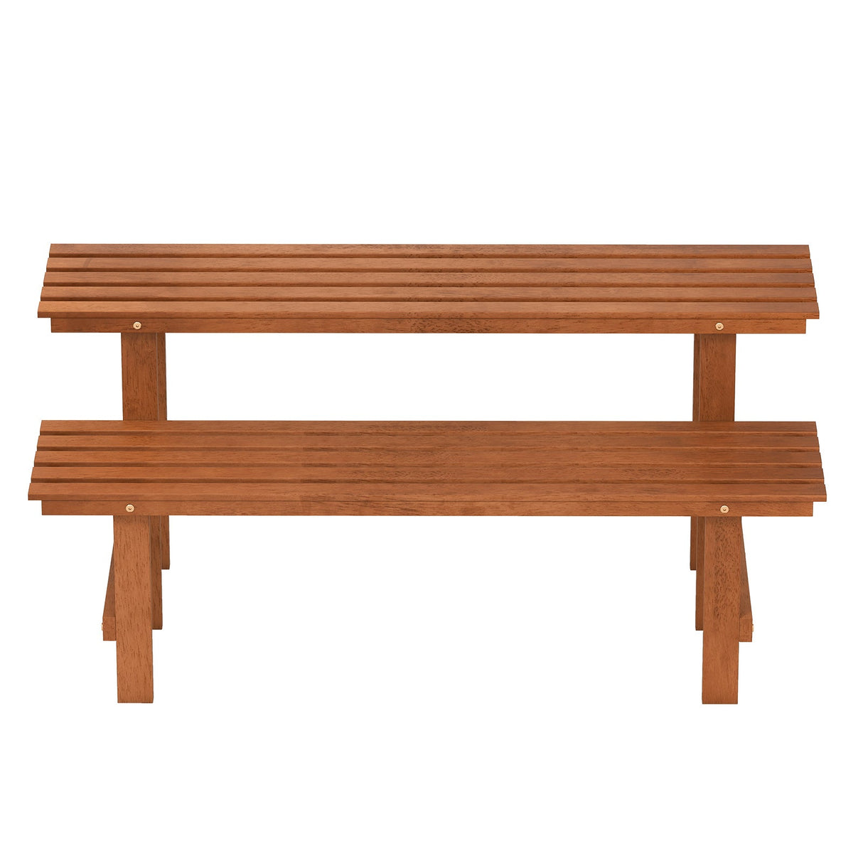 Estante de madera de 2 niveles para plantas, estantería tipo escalera para plantas, para interiores y exteriores