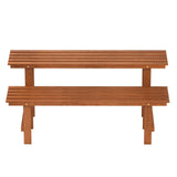 Estante de madera de 2 niveles para plantas, estantería tipo escalera para plantas, para interiores y exteriores