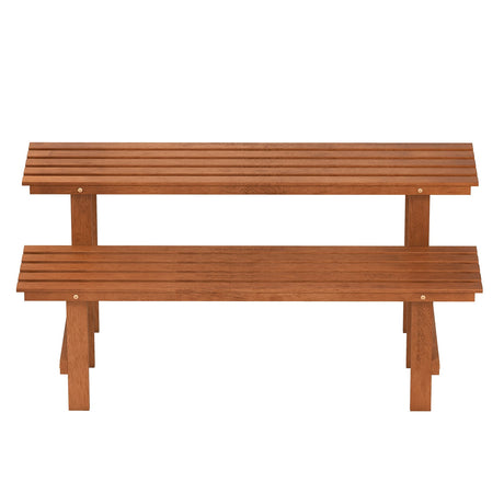 Estante de madera de 2 niveles para plantas, estantería tipo escalera para plantas, para interiores y exteriores