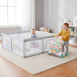 Andador de madera y corral grande para bebés - Paquete