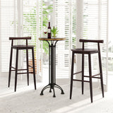 Wooden Bar Chair Set of 2 with Backrest and Footrest for Home Restaurant Cafe