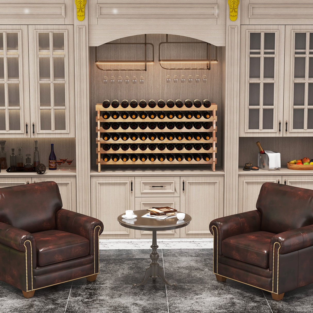 Estantería de madera para botellas de vino con capacidad para 72 botellas