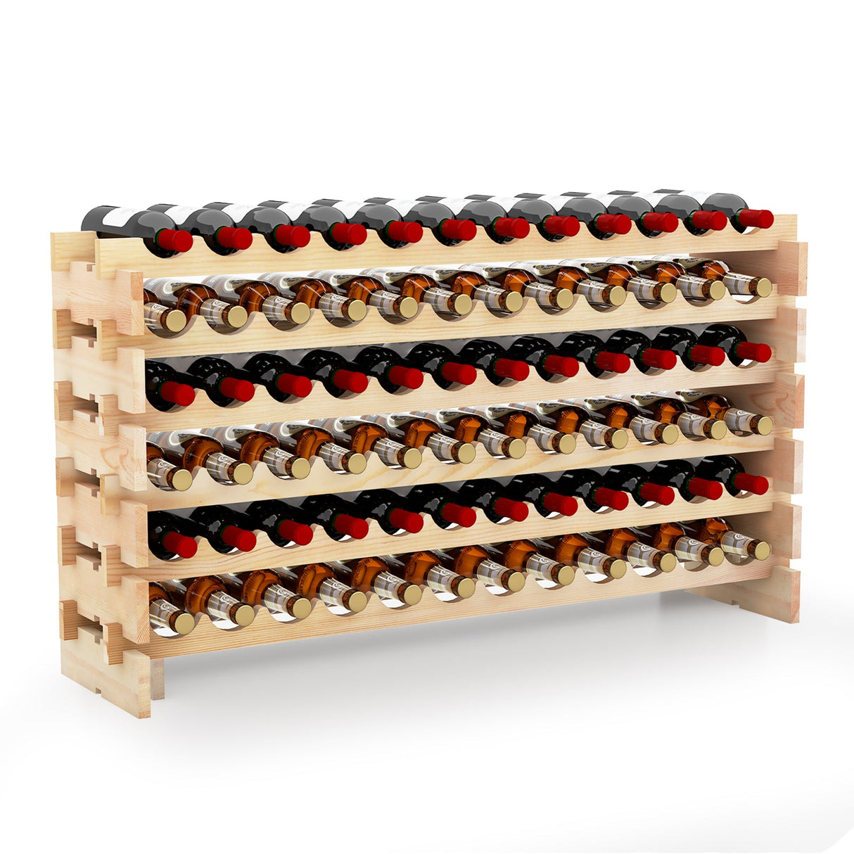 Estantería de madera para botellas de vino con capacidad para 72 botellas