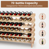 Estantería de madera para botellas de vino con capacidad para 72 botellas