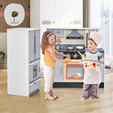 Cocina de juguete de madera Chef y refrigerador con campana extractora y asador realistas