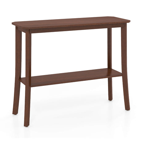 Mesa Consola de Madera de 2 Niveles Independiente con Estante Abierto