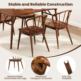 Juego de 2 sillas de comedor de madera con respaldo alto de huso y asiento ancho