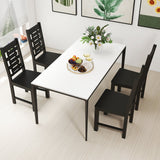 Juego de 2 sillas de comedor de madera maciza de caucho para cocina