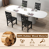 Juego de 2 sillas de comedor de madera maciza de caucho para cocina