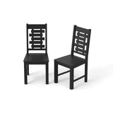 Juego de 2 sillas de comedor de madera maciza de caucho para cocina