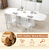 Juego de 2 sillas de comedor de madera maciza de caucho para cocina