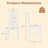 Juego de 2 sillas de comedor de madera maciza de caucho para cocina