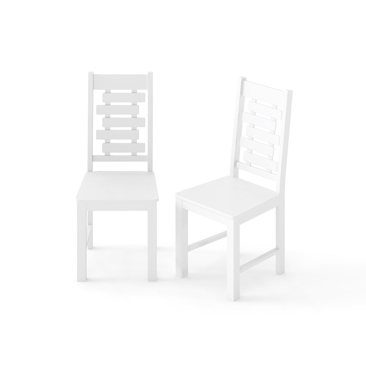 Juego de 2 sillas de comedor de madera maciza de caucho para cocina