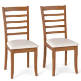 Juego de 2 Sillas de Comedor de Madera, Sillas de Cocina Modernas Tapizadas-Beige
