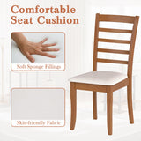 Juego de 2 Sillas de Comedor de Madera, Sillas de Cocina Modernas Tapizadas-Beige