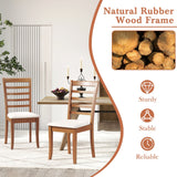 Juego de 2 Sillas de Comedor de Madera, Sillas de Cocina Modernas Tapizadas-Beige