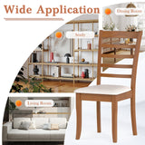 Juego de 2 Sillas de Comedor de Madera, Sillas de Cocina Modernas Tapizadas-Beige